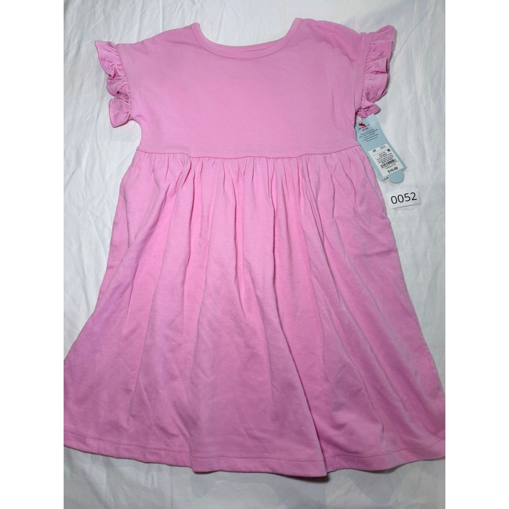 Cat & Jack Girls Pink Flutter Sleeve Knit Dress Size 5T NWT